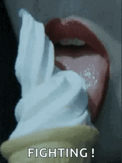 Person Eating Ice Cream Cone With Fighting GIF