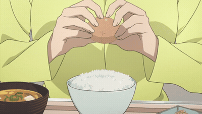 Person Eating Rice And Eggs GIF