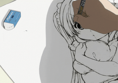 Person Erasing Drawing With Eraser Saying Eraser GIF