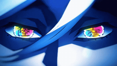 Person Eyes Close-Up With Chinese Characters GIF
