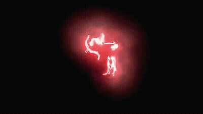 Person Face Glowing Red In Dark GIF