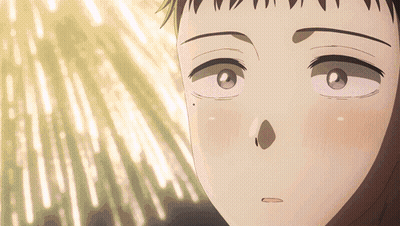 Person Face With Fireworks Background GIF