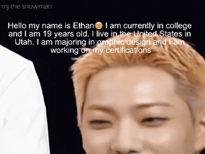 Person Face With Hello My Name Is Ethan GIF