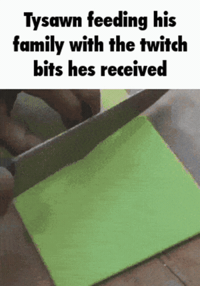 Person Feeding Family With Twitch Bits GIF
