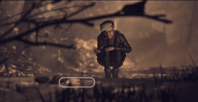 Person Feeding Squirrel In Snow With Loading Bar GIF