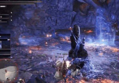 Person Fighting Monster In Cave Video Game GIF