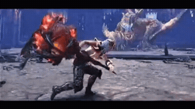 Person Fighting Monster With Sword In Video Game GIF