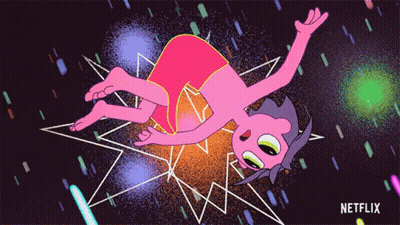 Person Floating In The Air With Netflix Logo GIF