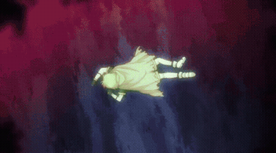 Person Floating With Green Light Behind GIF