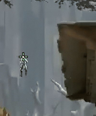 Person Flying With Crosshair In Video Game GIF