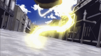 Person Flying With Lightning Mouth GIF