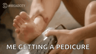 Person Getting Pedicure With Nail File GIF