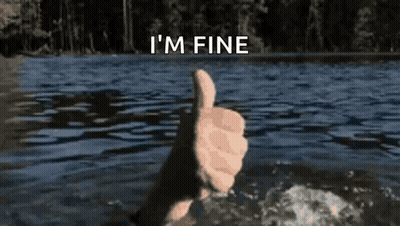 Person Giving Thumbs Up In Water Saying I'm Fine GIF