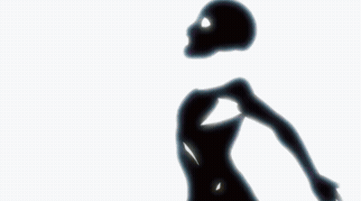 Person Glowing In Dark With Lightning Bolt GIF