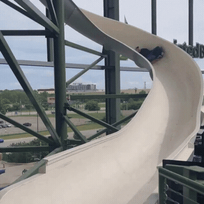 Person Going Down Water Slide Saying COB GIF