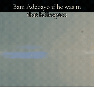 Person Hanging From Pole Bam Adebayo Helicopter GIF