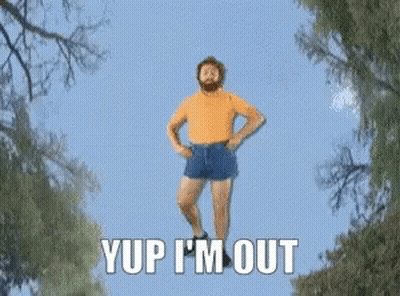 Person Hanging From Rope Yup I'm Out GIF