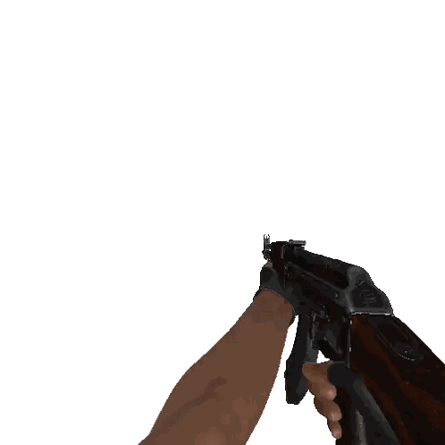 Person Holding AK47 Rifle Sticker