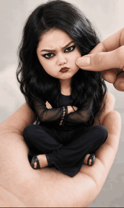 Person Holding Angry Face Doll GIF