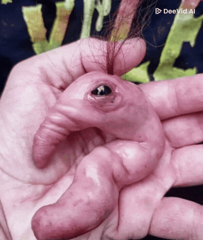 Person Holding Baby Elephant With Deevid AI GIF