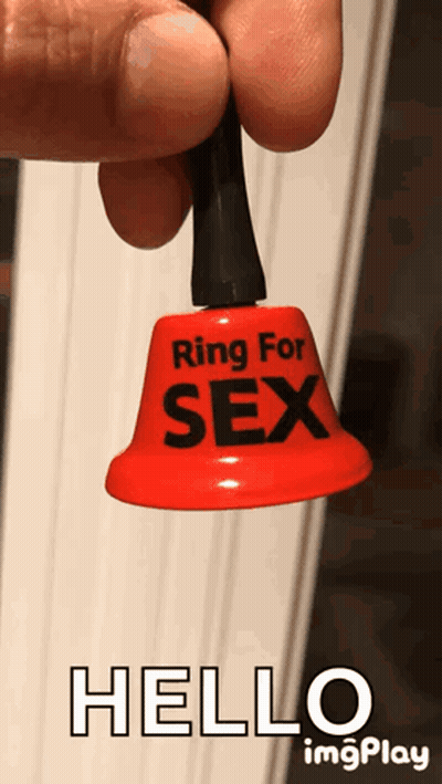 Person Holding Bell Saying Ring for Sex