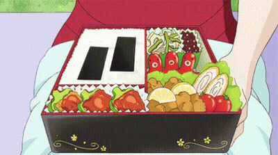 Person Holding Bento Box With Rice And Vegetables GIF