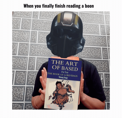 Person Holding Book Saying The Art Of Based GIF