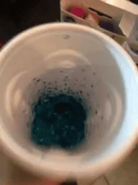 Person Holding Bowl Of Blue Liquid GIF