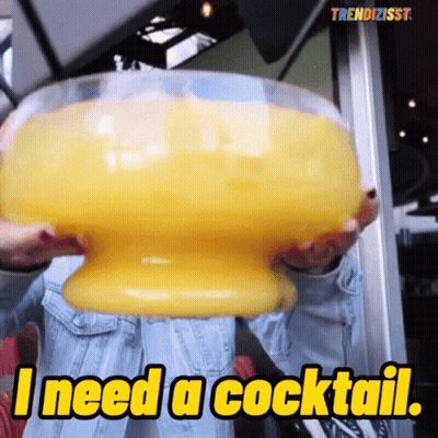 Person Holding Bowl Of Orange Juice Saying I Need A Cocktail GIF
