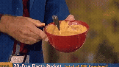 Person Holding Bowl With Spoon 20 Day Fiesta Bucket GIF