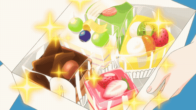 Person Holding Box Of Strawberry And Kiwi Desserts GIF