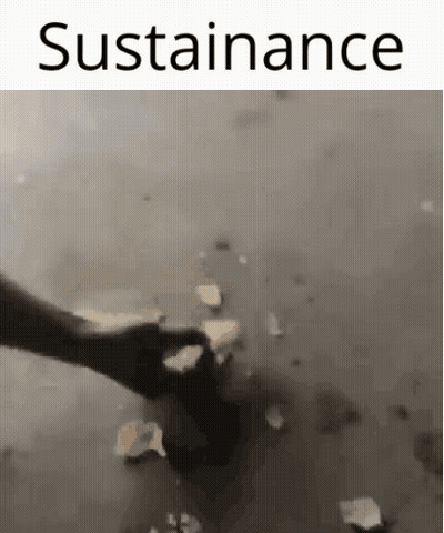 Person Holding Bread With Word Sustenance