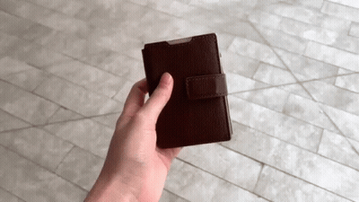 Person Holding Brown Leather Wallet GIF