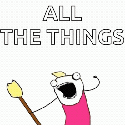 Person Holding Brush Saying All The Things GIF