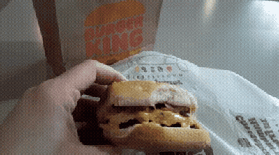 Person Holding Burger King Sandwich GIF