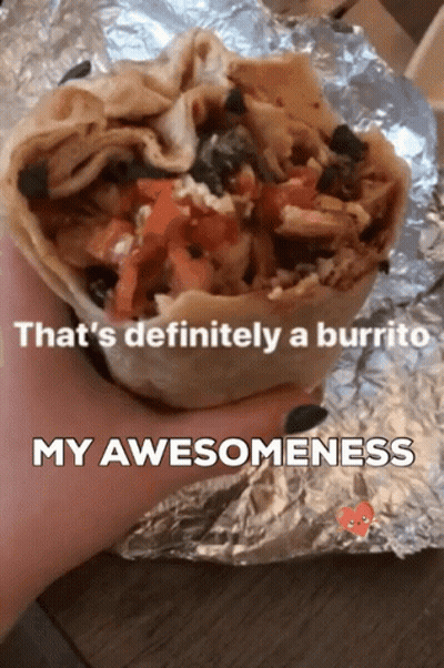 Person Holding Burrito Says Definitely A Burrito GIF