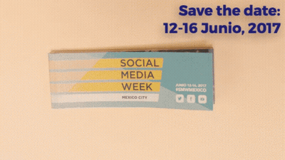 Person Holding Card Saying Social Media Week Mexico City GIF