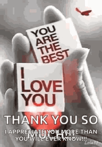 Person Holding Cards Saying You Are The Best I Love You GIF