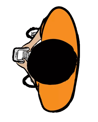 Person Holding Cell Phone And Keyboard Sticker