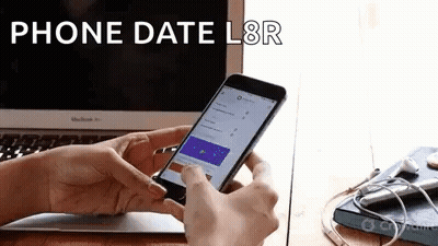Person Holding Cell Phone Saying Phone Date L8r GIF