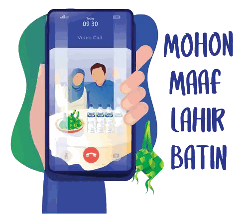 Person Holding Cell Phone With Video Call Sticker