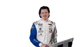 Person Holding Checkered Flag With Red Bull Logo Sticker
