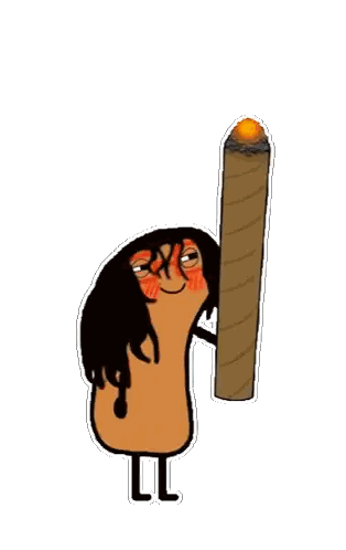 Person Holding Cigar With D Sticker