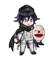 Person Holding Clown Mask Sticker