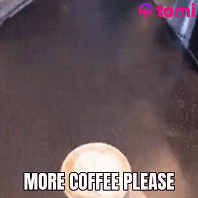 Person Holding Coffee Saying More Coffee Please GIF