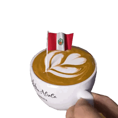 Person Holding Coffee With Flag Sticker
