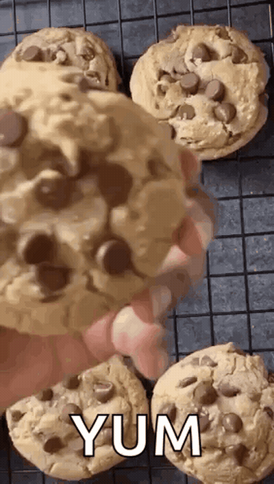 Person Holding Cookie With Yum GIF