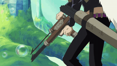 Person Holding Crossbow With Chaos GIF