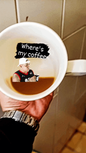 Person Holding Cup Of Coffee Where's My Coffee GIF
