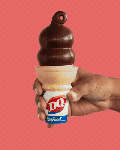 Person Holding Cup Of DQ Ice Cream GIF
